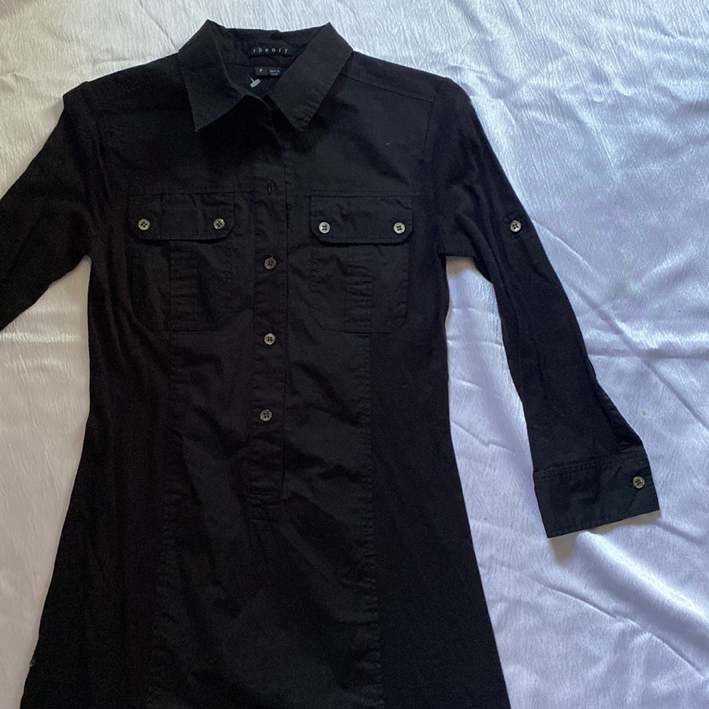 ⚠️‼️Final SALE ‼️ 🖤THEORY black shirt women dress size XS🖤